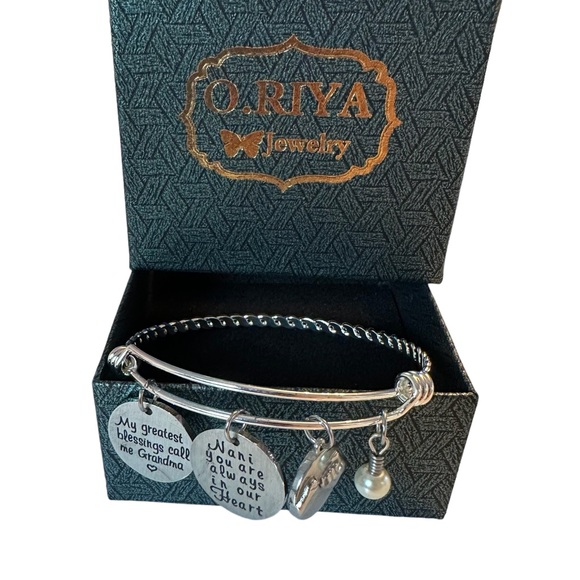O.Riya Jewelry - My Greatest Blessings Call Me Grandma Charm Bracelet Silver NEW